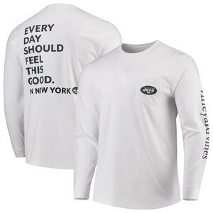 Vineyard Vines NY Jets Long Sleeve Graphic Tee White Size L